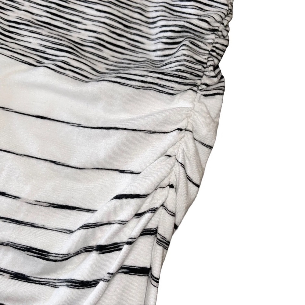 off the shoulder long sleeve white mini dress White Ribbed Knit Mini Dress – self-portrait-US